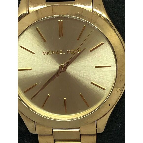 Michael Kors MK3179 Women's Stainless Steel Analog Gold Dial Quartz Watch QB333 - Picture 2 of 9